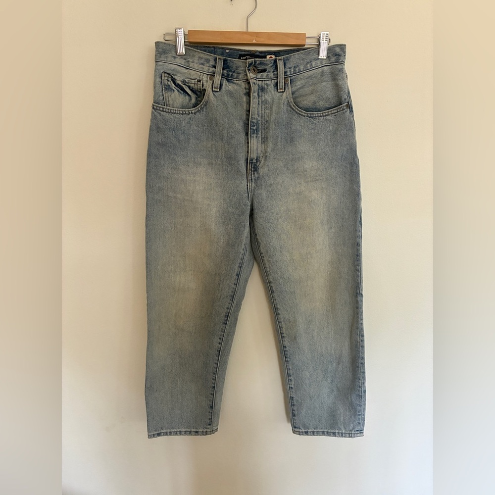 Levi's Black Label High Waist Barrel Leg Cropped Jeans